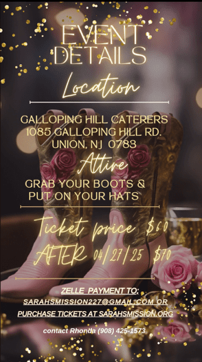 Event details with location and attire information.